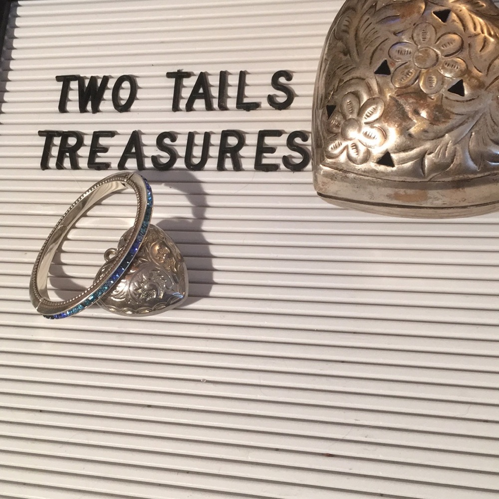 Brighton silver plated bracelet with blue sworoski